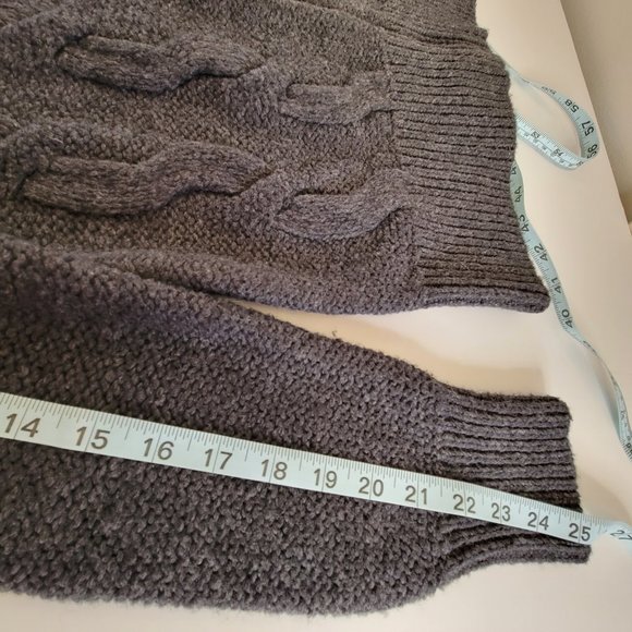 LOFT Dark Grey Women's Zip-Up Cable Knit Cardigan Sweater, Size L, NWOT - Picture 9 of 12